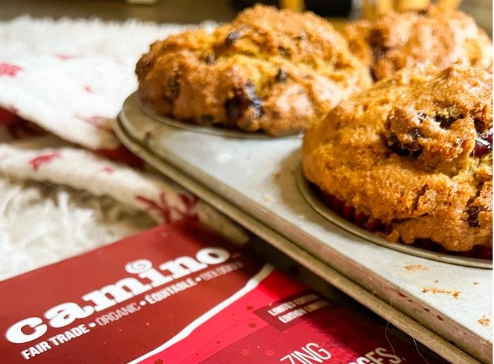 Orange Cranberry Chocolate Chunk Muffins