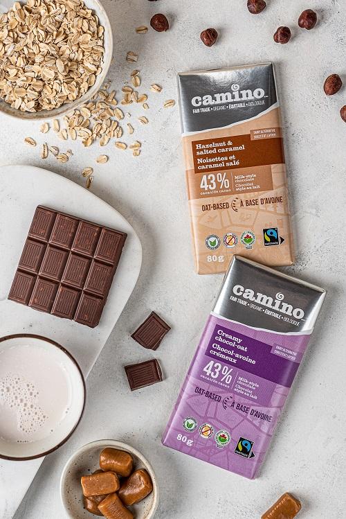 Camino Unveils Two New Plant-Based Chocolate Bars: Fair Trade, Organic and Made with Oat Milk